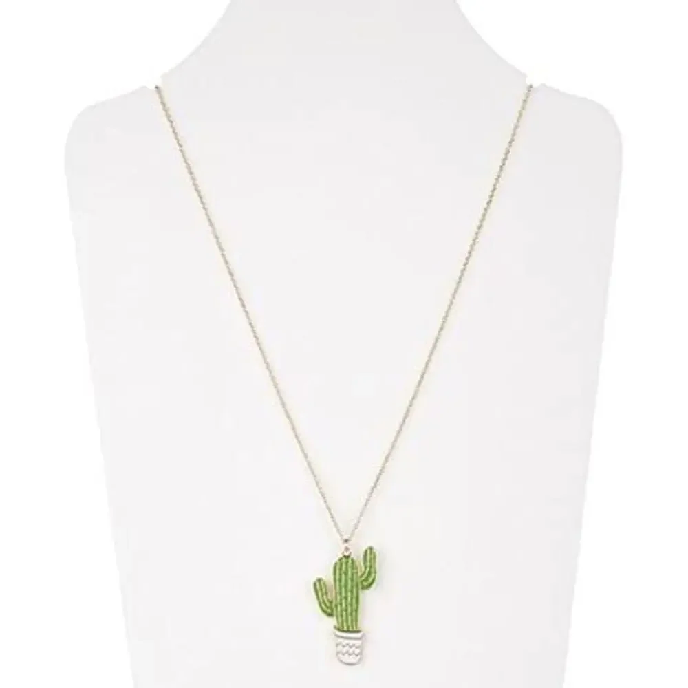 Cactus Necklace - Jewelry Cacti Charm Pendant Jewelry